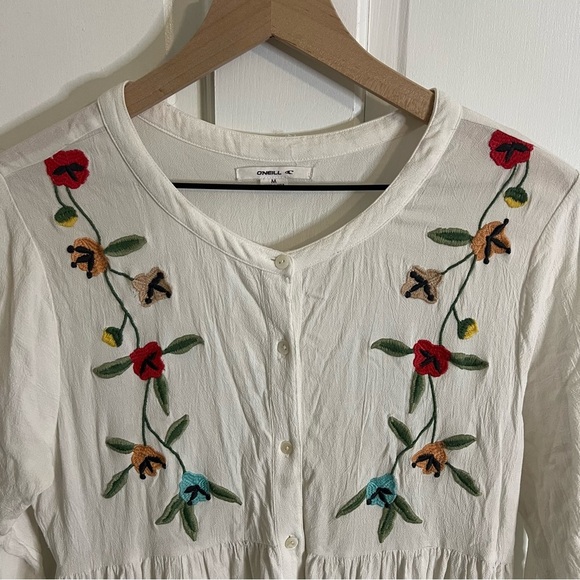 O’Neill Edan Floral Embroidered Babydoll Dress - Picture 9 of 10